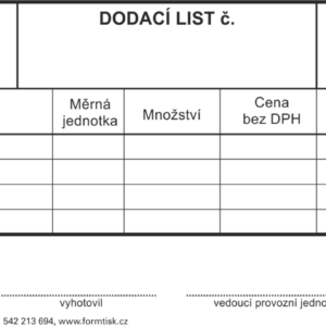 162060 Dodací list, EKO.