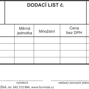 162061 Dodací list, samopropisovací.