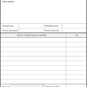 166031 Zakázkový list  A5,  samopropisovací.