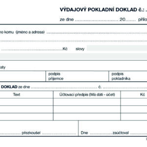167026 Výdajový pokladní dokladA6 , samopropisovací,50 listů