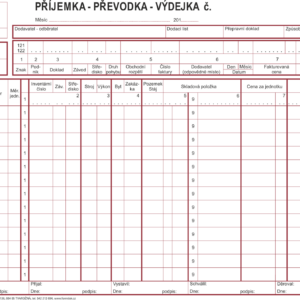 262011 Příjemka-převodka-výdejka blok 100 listů, A4, samopropisovací.